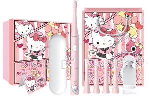 Звуковая вибрационная электрическая зубная щетка с волокнистыми мягкими щетинками, несколько режимов очистки, водонепроницаемость IPX7 T3 Sanrio