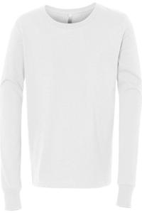 Молодежная футболка с длинным рукавом BELLA + CANVAS, белый