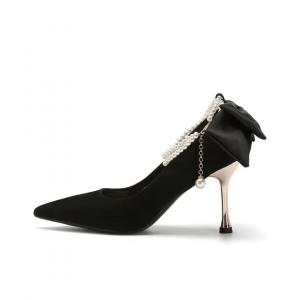 Туфли на тонком каблуке, высокие, женские, 8,5 м QITUMAUL, Black[Heel Height 8.5Cm]