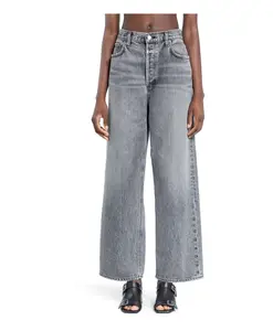 Рваные джинсы свободного кроя Agolde, серый