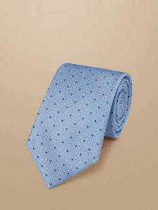 Шелковый галстук в горошек Charles Tyrwhitt, Sky Blue