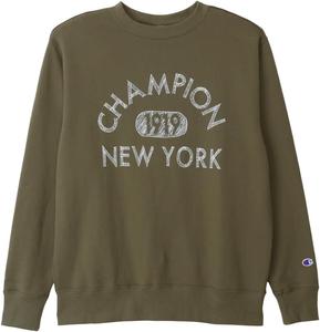 Мужская толстовка Champion BASICC3-C038 с длинным рукавом, изготовленная из хлопка, с графическим логотипом и круглым вырезом, оливково-зеленый