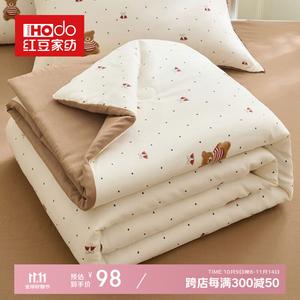 Red Bean Home Textiles Летнее одеяло из двойного муслина, комплект из 3 предметов (одеяло 150х200 см, 2 наволочки), цвет Dingdang Bear