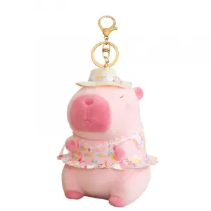 Летняя кукла капибара со сменными нарядами плюшевая игрушка 13см/25см/35см/45см высота Handsome, Beach Vacation Style - Floral Skirt 13Cm