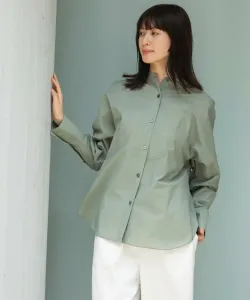 Рубашка с воротником-стойкой из хлопковой ткани Air Cotton Lawn