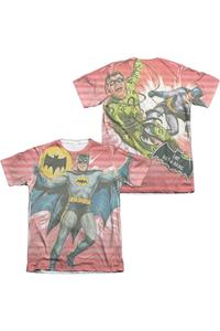 Бэтмен Классика ТВ Неправильный вопрос (принт спереди/сзади) Взрослая поли/хлопковая футболка с коротким рукавом / футболка Gildan, белый