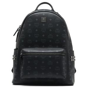 Средний рюкзак Stark Visetos из лакированного полотна с отделкой из кожи наппа унисекс черный MCM