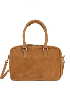 Сумка-тоут из замши с двумя ручками Tela, коричневый