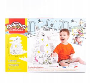 Картонная книжка-раскраска динозавров для рисования Midex