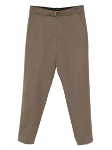 Брюки с поясом и манжетами Low Brand, коричневый