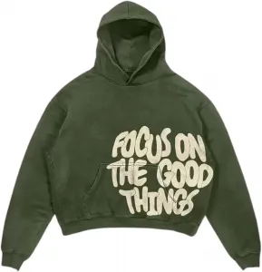 Графический худи для мужчин с принтом и большим карманом