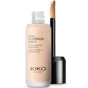Тональный крем и консилер полного покрытия 2-в-1 Kiko Milano, 25 мл., цвет 01 warm rose