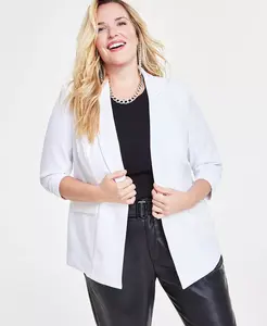 Блейзер с рукавом 3/4 для полных I.N.C. International Concepts, белый