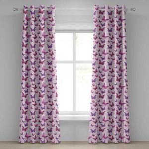Занавеска с люверсами Abakuhaus Butterfly 2 шт, 280x225x0,5 см цвет pink lila
