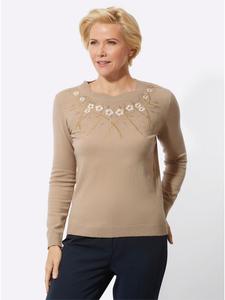 Свитер с длинными рукавами бежевого меланжевого цвета WITT WEIDEN