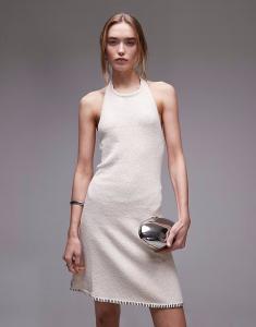 Мини-платье Rhythm Martini с бретельками через шею в кремовом цвете