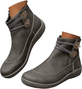 Универсальные женские ботильоны Женские нарядные ботильоны Низкий каблук Модные ботильоны на шнуровке с молнией Слипоны для женщин Повседневная обувь для ходьбы Зимние осенние ботинки Generic, 3-Grey