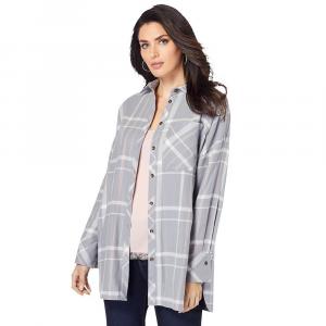 Женская фланелевая туника больших размеров Roaman's, цвет Gunmetal Plaid