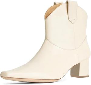 Женские модные ботильоны Tang'scuisins с закрытым квадратным носком, массивными каблуками, зимние короткие ботинки на молнии, туфли для вечеринок, размер 4-16 US, White