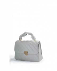 Стеганая сумка через плечо со значком в форме сердца/сумка для переноски JFY, серый