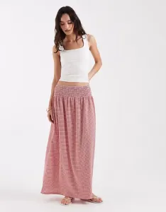 Юбка макси ONLY в красной клетчатой ??ткани