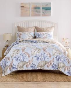 Комплект постельного белья Tropics Coastal Palm из 3 предметов, размер Full/Queen Greenland Home Fashions, Mist