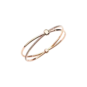 Браслет Pomellato Together из розового золота с коричневыми бриллиантами и черным родиевым покрытием