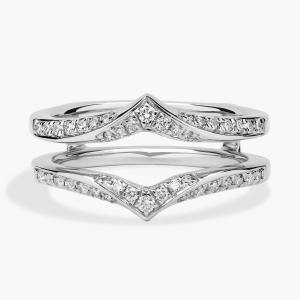 Вставка с заостренным бриллиантом из 14-каратного белого золота (1/4 карата). Blue Nile