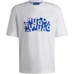 Футболка из хлопка с логотипом HUGO BOSS, белая