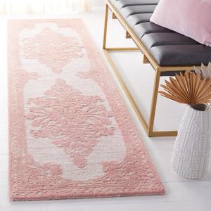 Ковер SAFAVIEH, 69 x 214 см, Rug Metro Collection Runner, Pink & Ivory, Handmade Wool, Ideal for The Living Room, Dining, Bedroom (MET616U)