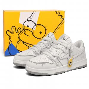 Износостойкие, легкие и дышащие низкие кроссовки для скейтбординга унисекс The Simpsons, Black