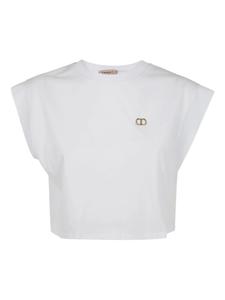 Укороченный топ с рукавами-крылышками TWINSET, белый