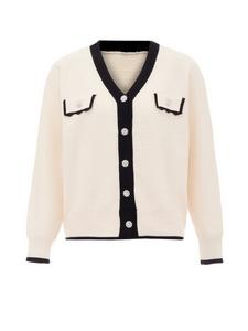 Женский кардиган из шерсти белого/черного цвета faina