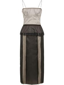 Шелковое платье Maison Margiela, серый