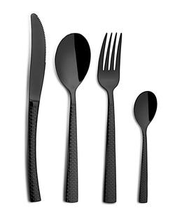 Набор столовых приборов COMAS HIDRAULIC Satin Black - 24 шт. нержавеющая сталь 18/10 - 3 мм / настольные столовые приборы, черный