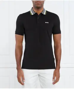 Футболка поло Slim fit Boss Green, черный