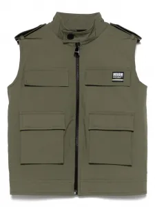 Жилет с нашивкой-логотипом Msgm Kids, зеленый