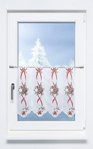 Панельная штора Plauener Spitze - пряник (Ш х В) 48,60см*49см красный/красно-коричневый