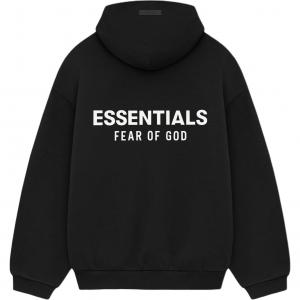Толстовка с капюшоном из флиса FW24 Fear Of God Essentials, Meteorite Black/Черный