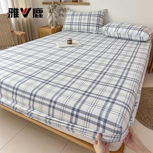 Yalu Простыня на резинке 180х200 см, хлопок, синий тон, машинная стирка