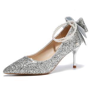 Little Red Man Тонкие туфли на высоком каблуке для женщин Silver