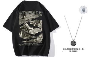 Футболка унисекс Airwalk, Черный (в комплекте с ожерельем)