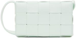 Синяя маленькая сумка-мессенджер с кассетой Bottega Veneta