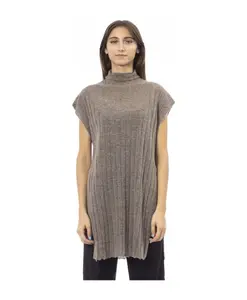 Свитер с высоким воротником - современная элегантность Alpha Studio, коричневый