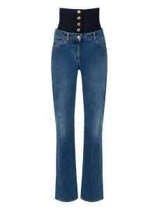 Джинсы с корсетом Elisabetta Franchi, синий