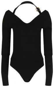Боди Ferragamo с V-образным вырезом и длинными рукавами, черный