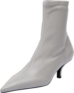 Женские модные ботильоны Maiyang с заостренным носком, эластичной посадкой, на низком каблуке-китен, удобные для повседневной носки и вечеринок, размеры US 4-16, Grey
