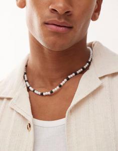 Ожерелье из бисера из жемчуга и матово-черного цвета Faded Future