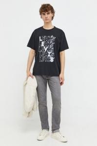 Хлопковая футболка Levi's, черный