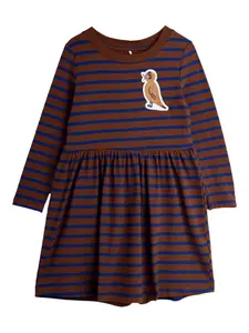Платье в полоску Mini Rodini, коричневый